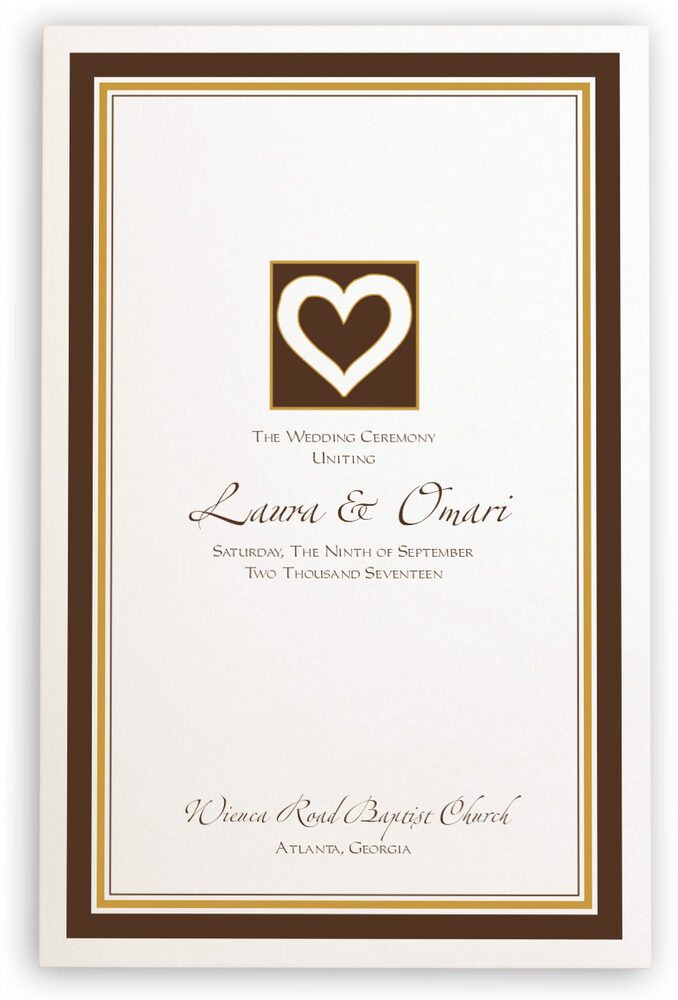 Akoma African Adinkra Wedding Programs, Wedding Ceremony Programs